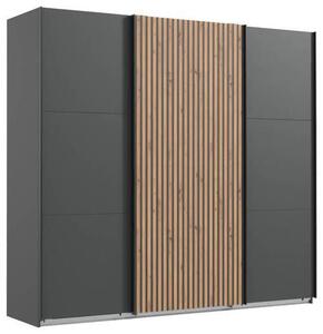 SKŘÍŇ S POSUVNÝMI DVEŘMI, barvy grafitu, barvy dubu, 250/216/65 cm MID.YOU, Online Only