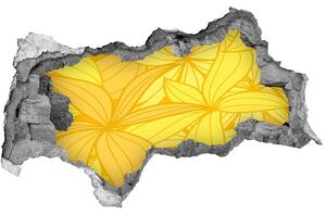 Nálepka 3D díra na zeď Žluté květiny pozadí nd-b-39162100