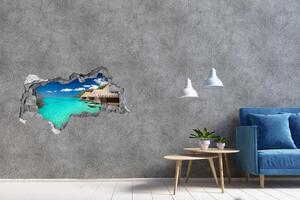 Díra 3D ve zdi nálepka Bungalovy nad vodou nd-b-40314400