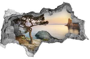Díra 3D ve zdi nálepka Strom nad mořem nd-b-45630675