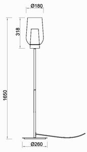 Mantra 8402 Nora, stojací lampa 1xE27 čiré sklo/bílý mramor, výška 165cm