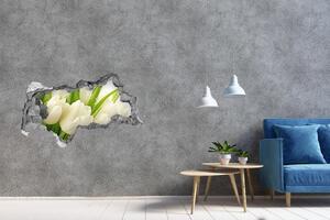 Samolepící díra na stěnu Bílé tulipány nd-b-49549577