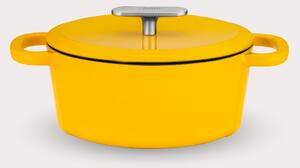 Fabini Smaltovaný litinový kastrol s poklicí Ø 20 cm (2 l), žlutý - mírně použité