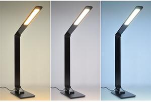 SOLIGHT LED stolní lampička stmívatelná, 8W, displej, změna chromatičnosti, hliník, černá