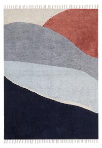 Bavlněný koberec 140 x 200 cm vícebarevná a modrá XINALI