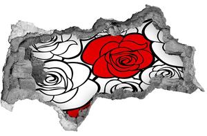 Nálepka 3D díra na zeď samolepící Růže nd-b-54438364