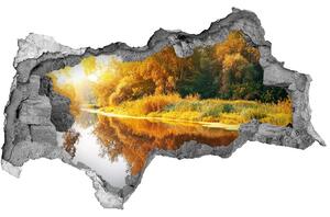 Díra 3D ve zdi na stěnu Řeka podzim nd-b-55244592