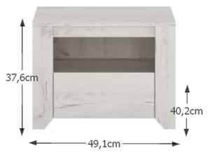 TEMPO Ložnicová sestava, skříň, postel 160x200, 2x noční stolek, bílá craft, ANGEL