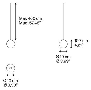 Lodes 17110 4327 Random Solo 10, závěs z kouřového foukaného skla, 1x3W LED 2700K, prům.10cm