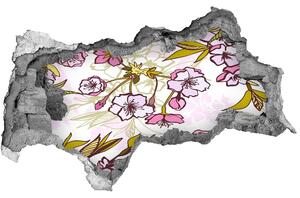 Nálepka 3D díra na zeď Květy višně nd-b-63762757