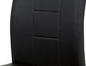 Jídelní židle černá koženka / chrom DCL-411 BK