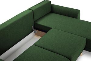 Zelená Trojmístná rozkládací pohovka s úložným prostorem Marco pravý roh MELART