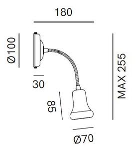 Il Fanale 208.20.OO Mini, rustikální mosazné svítidlo s pohyblivým krkem 1x GU10 max.5W
