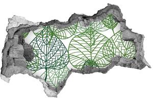 Nálepka 3D díra Zelené listí vzor nd-b-68927464