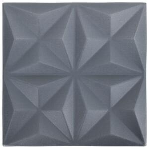 3D nástěnné panely 48 ks 50 x 50 cm origami šedé 12 m²