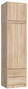 Šatní skříň s nástavcem 60 cm WREN - dub sonoma