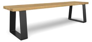 Lavice Břehule Typ a sukovitost dřeva: Dub sukovitý/rustikální (0 Kč), Barva kovových nohou: Černá mat - RAL 9005 (0 Kč), Velikost lavice (D x Š): 120 x 40 (cm)