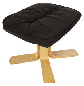 Relaxační otáčecí křeslo s taburetem v barvě cappucino s dřevěnou konstrukcí TK3032