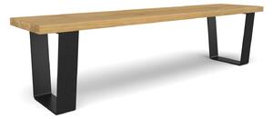 Majstrštych Lavice Pěnkava - designový industriální nábytek Typ a sukovitost dřeva: Dub sukovitý/rustikální (0 Kč), Barva kovových nohou: Černá mat - RAL 9005 (0 Kč), Velikost lavice (D x Š): 120 x 40 (cm)