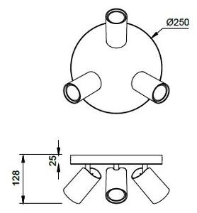 Mantra 7961 Sal, bílé kulaté spotové svítidlo 3xGU10, průměr 25cm