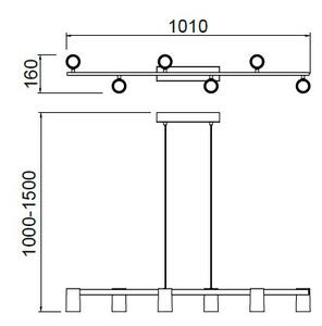 Mantra 8297 Sal, bílé závěsné spotové svítidlo 6xGU10, délka 101cm