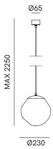 Il Fanale 290.02.ONV Stone, závěsné svítidlo sklo/mosaz 1xE27 max 15W, průměr 25cm