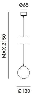 Il Fanale 290.01.ONV Stone, závěsné svítidlo sklo/mosaz 1xE14 max 10W, průměr 14cm