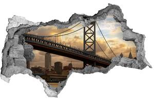 Fototapeta díra na zeď 3D Most Filadelfie nd-b-73417440
