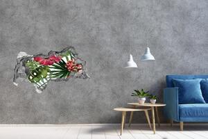 Nálepka 3D díra na zeď Tropické květiny nd-b-74294338