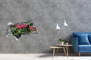 Nálepka 3D díra na zeď Tropické květiny nd-b-74294339