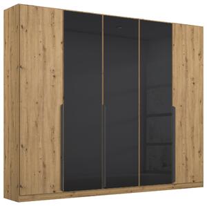 ŠATNÍ SKŘÍŇ S OTOČNÝMI DVEŘMI, antracitová, dub artisan, 225/210/54 cm Rauch Möbel, Online Only