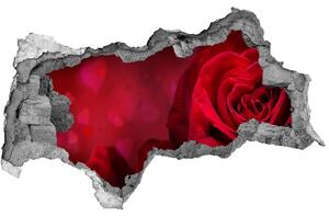 Samolepící díra Červená růže srdce nd-b-75608886
