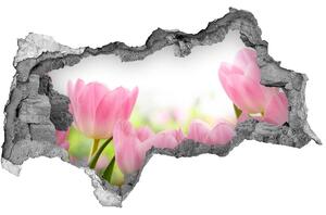 Samolepící díra nálepka Růžové tulipány nd-b-76412458