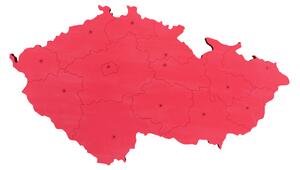 Vylen Slepá pěnová mapa České republiky Červená