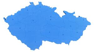 Vylen Slepá pěnová mapa České republiky Modrá