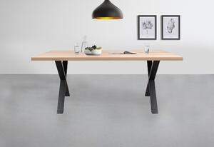 Jídelní stůl AMAYA X dub/kov, šířka 180 cm, rovná hrana