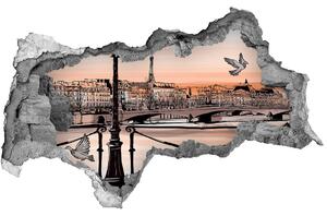 Fototapeta díra na zeď 3D Soumrak v Paříži nd-b-77436218