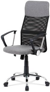 Kancelářská židle, šedá látka, černá MESH, houpací mech, kříž kovový KA-V204 GREY