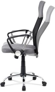 Kancelářská židle, šedá látka, černá MESH, houpací mech, kříž kovový KA-V204 GREY