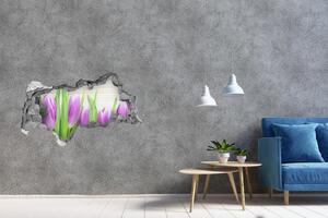 Samolepící díra nálepka Fialové tulipány nd-b-78755149