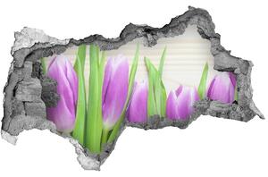 Samolepící díra nálepka Fialové tulipány nd-b-78755149