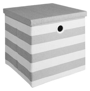 TIDY UP Úložný box s víkem - šedá/bílá