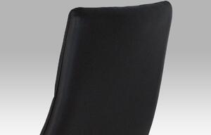Jídelní židle, černá koženka / chrom HC-955 BK