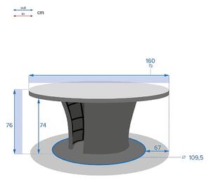 Ratanový stůl jídelní BORNEO LUXURY průměr 160 cm (hnědá)