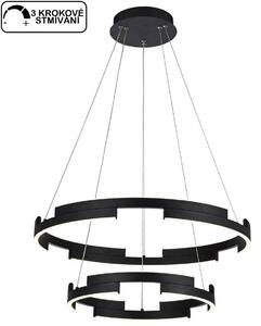 Černý designový lustr Redo 01-3179 CASTLE/ průměr 60 cm/ LED 60W