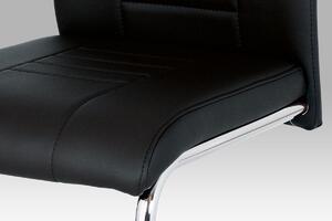 Jídelní židle, černá koženka / chrom HC-955 BK