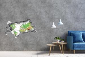 Samolepící díra na stěnu Mapa světa nd-k-82821199