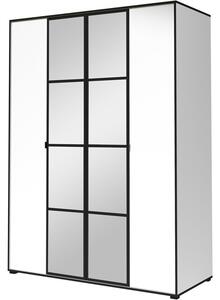 Skříň se zrcadlem OSLO I 150 bílá / černá