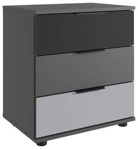 NOČNÍ STOLEK, barvy grafitu, černá, světle šedá, 52/58/38 cm MID.YOU, Online Only