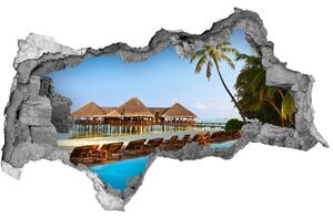 Nálepka fototapeta 3D Bazén na Maledivách nd-b-84412154